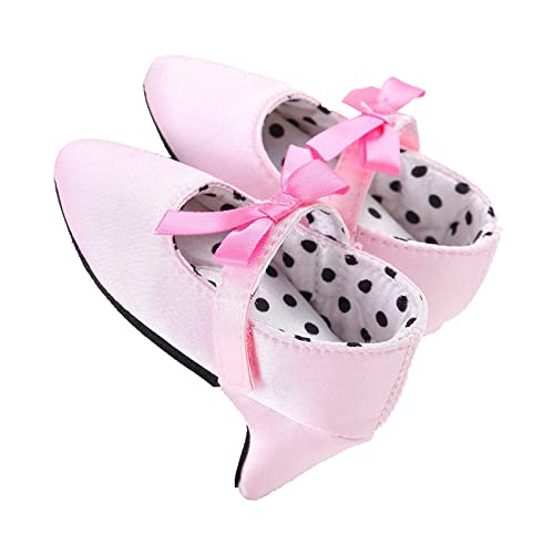 Zukmuk Prinzessin Schuhe Baby Mädchen High Heels Brautschuhe Baby Krabbelschuhe für Baby Schuhe Lauflernschuhe Mädchen Babyschuhe 0-6 Monate (Rosa A, 3_Months, 11) von Zukmuk