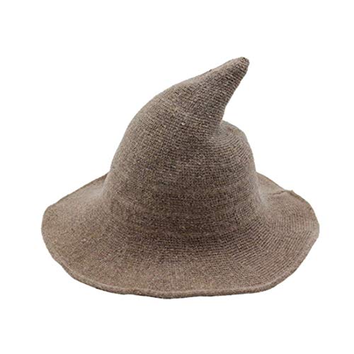 Zukmuk Unisex Hexenhut Mädchen Halloween Kostüm Hut Zauber Hut Damen Herren Zauberhut (Khaki, ONE SIZE) von Zukmuk