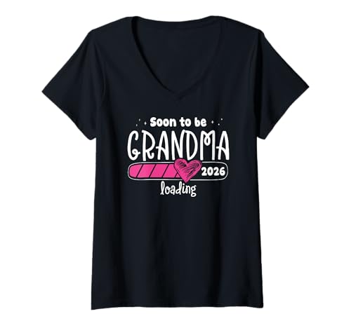 Damen Bald Oma 2026 Loading T-Shirt mit V-Ausschnitt Damen Bald Oma 2026 Loading T-Shirt mit V-Ausschnitt von Zukünftige Oma Ladebekleidung