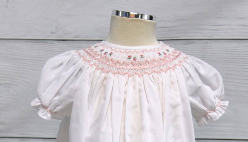 Blumenmädchen Kleid, Kleinkind Gesmoktes Kleider Baby Mädchen, Sommerkleid, Weißes Kleid Für 412349-I101 von ZuliKids