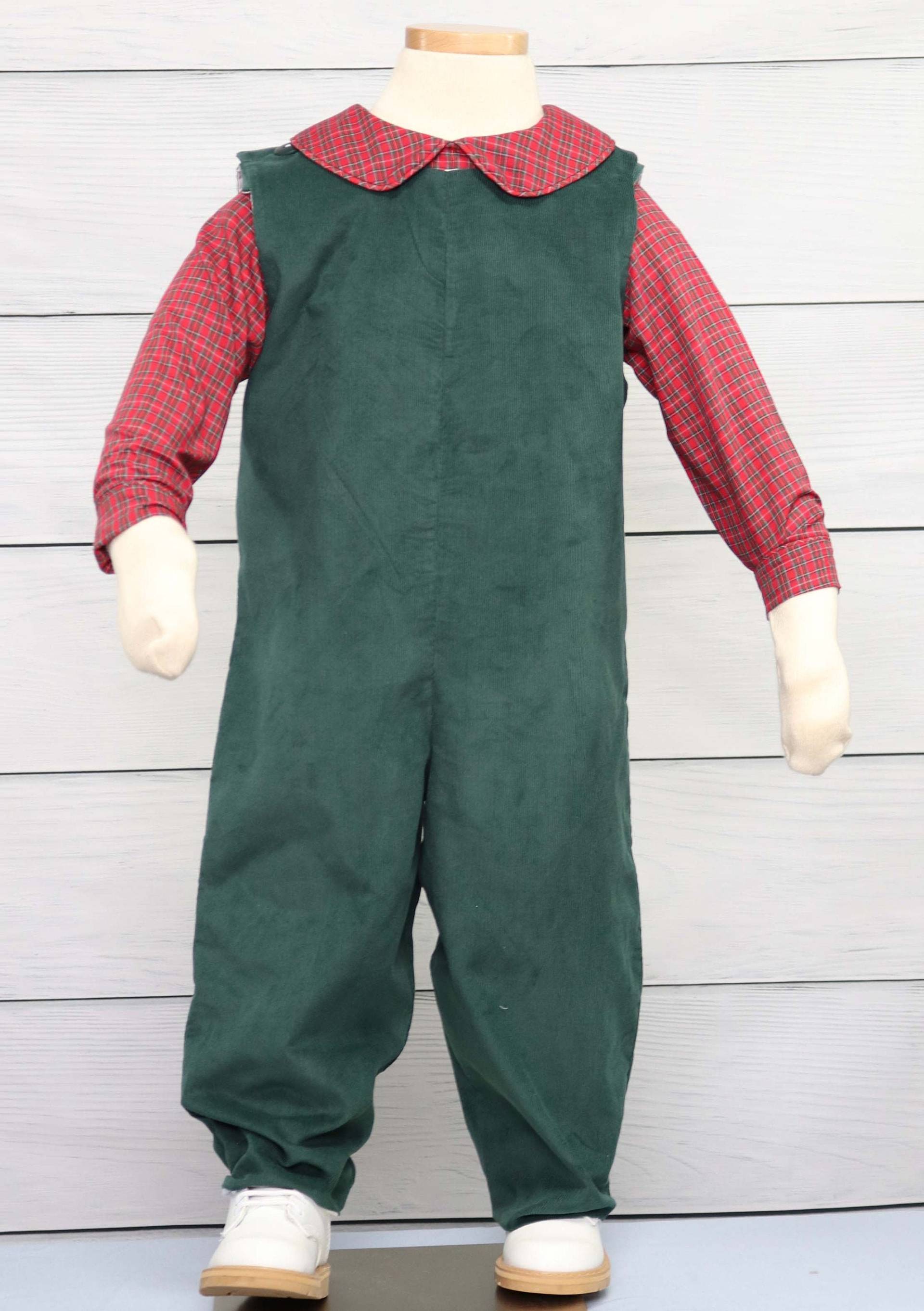 Personalisiertes Cord Baby Jungen Weihnachts Outfit - Kleinkind Peter Pan Kragen Hemd Zuli Kids 294962 von ZuliKids