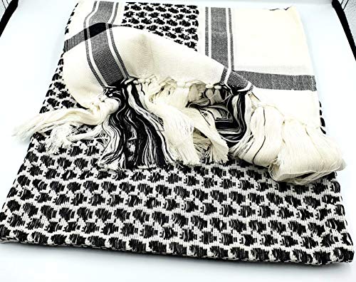 Zuluf Arafat Arabischer Schal, Keffiyeh, Kafiya, Shemagh Desret Palästina, authentisch, mittelöstlich, Schwarz/Weiß Zuluf Arafat Arabischer Schal, Keffiyeh, Kafiya, Shemagh Desret Palästina, authentisch, mittelöstlich, Schwarz/Weiß von Zuluf