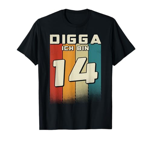 Digga ich bin 14 Jahre Mädchen Junge 14. Geburtstag Retro T-Shirt Digga ich bin 14 Jahre Mädchen Junge 14. Geburtstag Retro T-Shirt von Zum 14. Geburtstag Junge Mädchen 14. Geburtstag