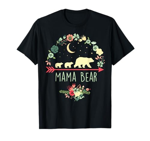 Mama Bear mit 2 Jungen T-Shirt mit Blumen Muttertag Shirt T-Shirt Mama Bear mit 2 Jungen T-Shirt mit Blumen Muttertag Shirt T-Shirt von Zum2 Mama Bear Gifts