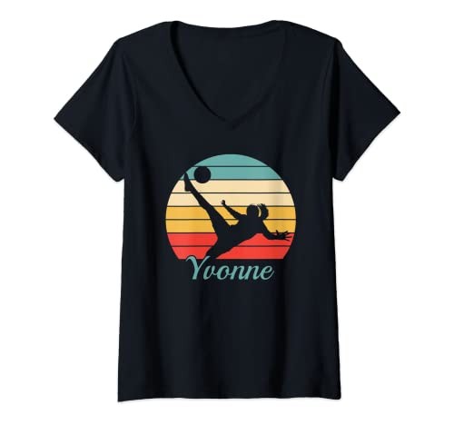 Damen Yvonne Fußball Geschenk - Custom Name Shirt - Yvonne T-Shirt mit V-Ausschnitt Damen Yvonne Fußball Geschenk - Custom Name Shirt - Yvonne T-Shirt mit V-Ausschnitt von Zum2 Yvonne Name Geschenk