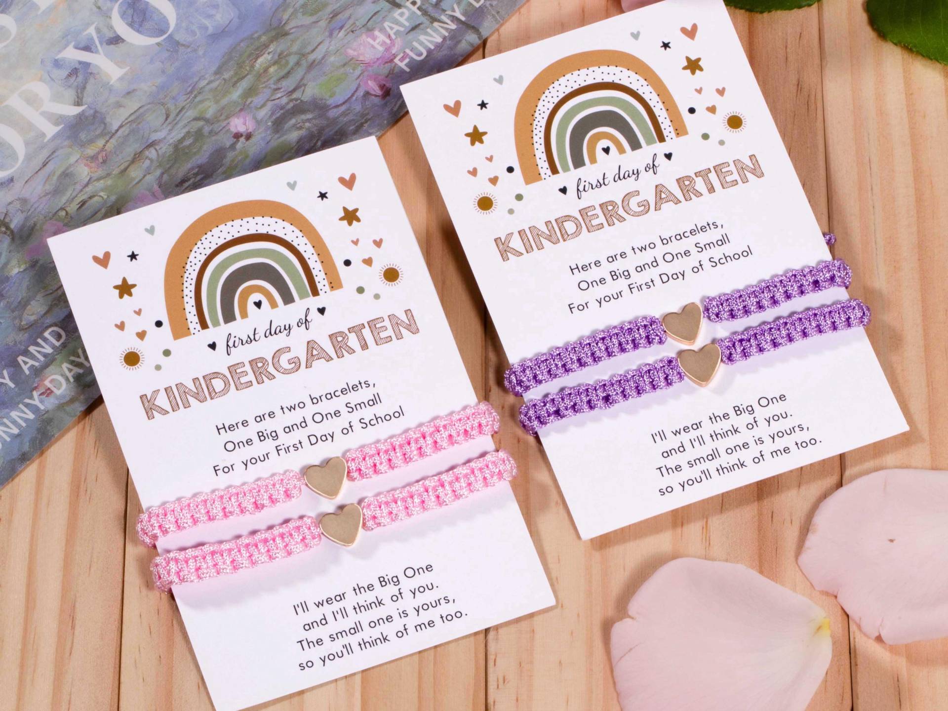 Perfect Gift For The First Day Of Kindergarten, Back To School Bracelet Set, Mommy & Me Set, Braided Set, Family Perfect Gift For The First Day Of Kindergarten, Back To School Bracelet Set, Mommy & Me Set, Braided Set, Family von ZumWolle