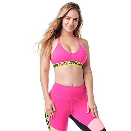 Zumba Women's Atmungsaktive Sexy Fashion Workout Bralette Damen mit Trägern Sports Bra, Dance in Bubblegum, XL von Zumba Fitness