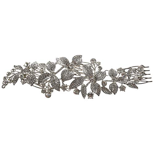 Zunedhys Braut-Haarkamm, Blume, Strass, Haarkamm, Hochzeits-Haarschmuck, Braut-Kopfschmuck, Kopfschmuck von Zunedhys