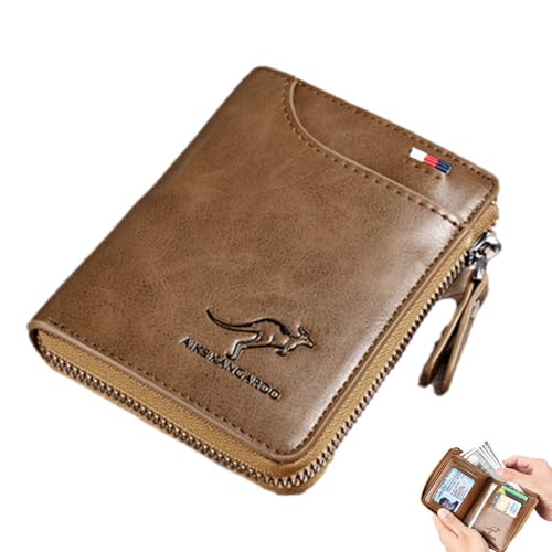 Brieftasche Reißverschluss Männer | Reißverschluss Leder Brieftasche für Männer -Kartenhalter | Retro große Kapazitätsbrieftasche Herren Brieftasche Reißverschluss Brieftasche Business Wallet von Zunetsutock