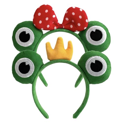 Canda Headset - Froschkopfband, Plüschohren aus Plüsch und Spa Horn | Haarschmuck für Frauen Mädchen, Cosplay-Thema Tier Halloween Elastisch Elastisch Fa von Zunetsutock