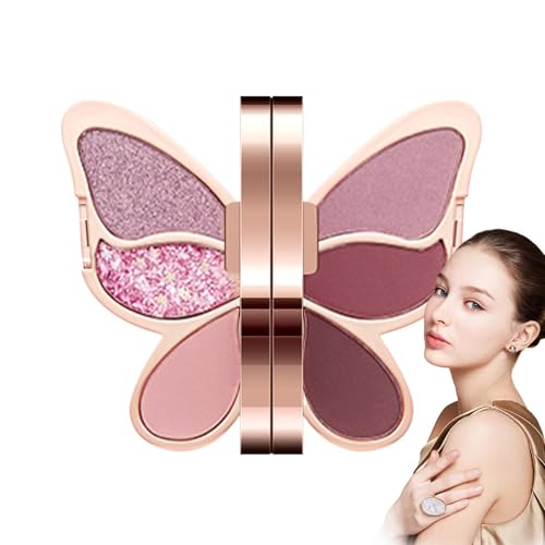 Makeup Lidschatten Palette - 6 Farben Make-up Lidschatten Farbige Hochpigmentierte langanhaltende Kosmetik Mischbare Augen Make-up für ein natürliches Aussehen von Zunetsutock