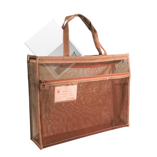 Mesh Reißverschluss -Dateibeutel - 17 x 13 x 4,4 Zoll Clear File Organizer mit Handle und Reißverschluss - A3 -Einkaufstasche für Plakate Malerei Unterrichtsmaterial Kunstwerk von Zunetsutock