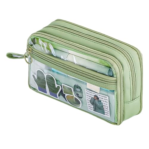 ZUNTSUTOCK TRANSPARENT MAKEUP BAG - ZIPPER PENCIL POUCH, GROSSKAPITAL PENCILS | Feldschutz für Stifte, für Schulbüros, Green, se beskrivning, Unisex von Zunetsutock