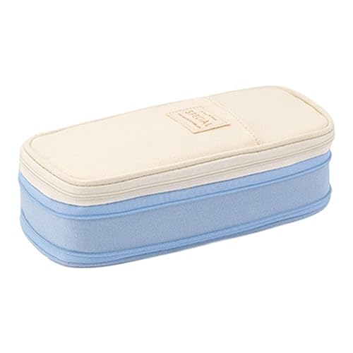 Zunetsutock Federmäppchen für die Schule – Ästhetische Bleistifttasche für Mädchen | erweiterbare Bleistifttasche mit hoher Kapazität, Schreibwaren-Aufbewahrungsbeutel, blau, riferimento alla von Zunetsutock