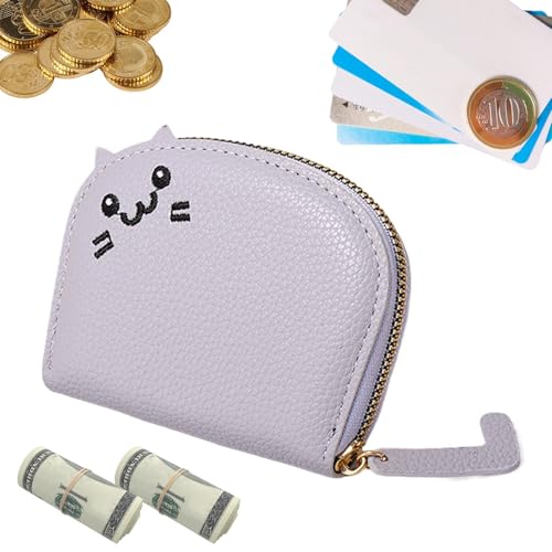 Zunetsutock Kartenbeutel - Kreditkartenhalter mit Reißverschluss, Cartoon Cat Wallet Credit Card Bud, Reißverschlusskartenkoffer für Mädchen und Frauen von Zunetsutock