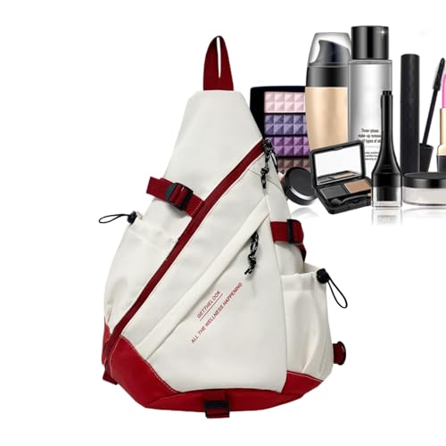 Zunetsutock Schleuder - Moderner College-Rucksack in elegantem Design mit verstellbarem Schultergurt, geräumige Brusttasche für Tagesschüler | praktisch mit großer Kappe, rot, Se référer au descriptif von Zunetsutock