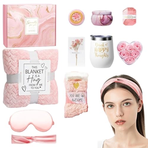 Zunetsutock Set für Damen – Geschenkkorb zum Geburtstag für Sie | Entspannungsbox mit Flanelldecke für Postpartnum, Muttertag, Ruhestand Zunetsutock Set für Damen – Geschenkkorb zum Geburtstag für Sie | Entspannungsbox mit Flanelldecke für Postpartnum, Muttertag, Ruhestand von Zunetsutock