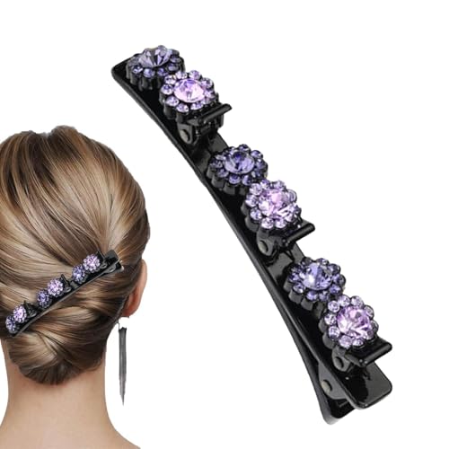 Zunetsutock Style Haarclips – Glänzende Strass-Haarnadeln im geflochtenen Design, Kristallspangen, modische Looks | Elegante Haar-Accessoires für Mädchen, Badezeit von Zunetsutock