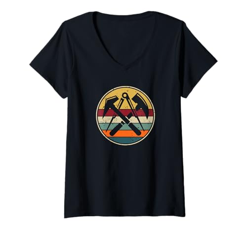Damen Dachdecker Zunftzeichen Dachdeckermeister T-Shirt mit V-Ausschnitt Damen Dachdecker Zunftzeichen Dachdeckermeister T-Shirt mit V-Ausschnitt von Zunftzeichen Dachdecker Zubehör Geschenke