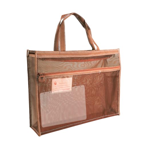 Aktentasche mit Reißverschluss – Aufbewahrungsbox, übergroßer Kunsthalter | wasserfester Organizer, robuste Tragegrifffunktion, Fall-Illustrationen, khaki, Se référer au descriptif, Siehe Beschreibung von Zunishaone