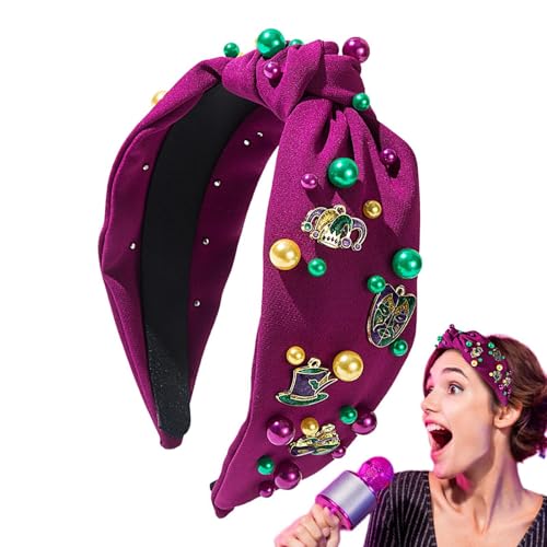 Bang Gebunden Dienstag Fett Band Schmuck | Große Haar-Accessoire für Frauen - Perlen-Haarband mit bunten Strasssteinen, perfekt für Kostüme, Partys, Modenschauen oder festliche Looks Bang Gebunden Dienstag Fett Band Schmuck | Große Haar-Accessoire für Frauen - Perlen-Haarband mit bunten Strasssteinen, perfekt für Kostüme, Partys, Modenschauen oder festliche Looks von Zunishaone