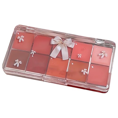 Lip Paletten Set | 10 Farben Gloss für farbige Lippen in Gelatine und wasserfestes Lippen-Make-up, weich und glänzend für einen natürlichen oder intensiven Look von Zunishaone