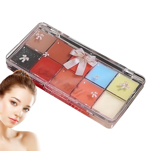 Lippen-Palette | Pallet of Tinted Lip Shine 10 Farben | Wasserdichtes Make-up in | Langer Glanz Set für Frauen und Teenager von Zunishaone