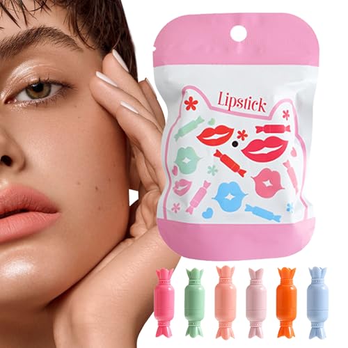 Mini-Mattenset – Set mit 6 pigmentierten Stiften in Samt-Optik | Lippen-Make-up Lippen Bonbons, Glanz in Pillen, Damen oder Geschenkidee für Teenager, Taschenformat von Zunishaone