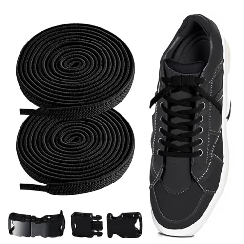 No-Tie-Schnürsenkel – verstellbare und dehnbare elastische Schnürsenkel | Schnürsenkel ohne Binden für Freizeitschuhe, Turnschuhe, Segeltuchschuhe, praktisch für Kinder und Erwachsene, einfach zu verw von Zunishaone
