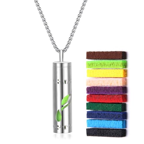 Parfüm-Halskette Zunishaone Anhänger aus Stahl – Schmuck für ätherisches Öl, tragbarer Aroma-Anhänger | Medaillon-Halskette, wiederaufladbar, Schmuck auf dem Parfümmedaillon, für die Rela Parfüm-Halskette Zunishaone Anhänger aus Stahl – Schmuck für ätherisches Öl, tragbarer Aroma-Anhänger | Medaillon-Halskette, wiederaufladbar, Schmuck auf dem Parfümmedaillon, für die Rela von Zunishaone