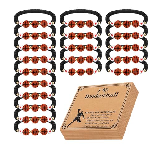 Zunishaone Basketball Armband, Basketball Armband für die - Mode Sport Schmuck | Unisex Verstellbare Basketball Charme Armbänder mit Inspirationskarten, riferimento alla descrizione, Gemischte von Zunishaone
