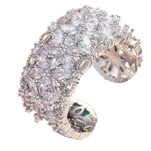 Zunishaone Blumenring, Blumenringe für Frauen | Fashion Copper Zircon Rings for Women | -Finger-Dekoration Verstellbare Finger-Accessoires für Frauen Zunishaone Blumenring, Blumenringe für Frauen | Fashion Copper Zircon Rings for Women | -Finger-Dekoration Verstellbare Finger-Accessoires für Frauen von Zunishaone