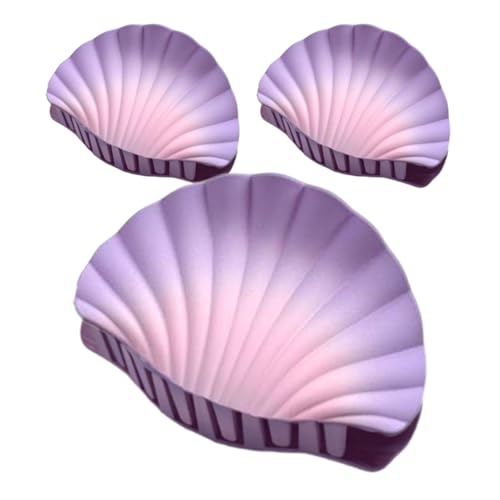 Zunishaone Damen Haarklammer,Muschelförmige Frauen Haarspangen - 3er Set Rutschfeste Klammern Alltag Yoga Abend Hochzeit von Zunishaone