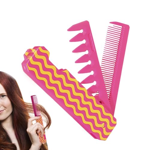 Zunishaone Faltbarer Kamm, faltbarer Kamm – Kamm im Zahnstil, fein und breit mit Zähnen, Styling-Werkzeug zum Entwirren, faltbare Haarbürste für Frauen und Mädchen von Zunishaone