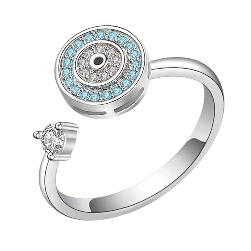 Zunishaone Fidget Ring, Spiner Ring - Verstellbare rotierende Ringe für Frauen und Männer, elegante sensorische Ringe, rotierender Schmuck zum Stressabbau, perfektes Geschenk für Urlaub und Liebe von Zunishaone