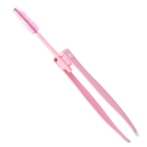 Zunishaone Haarentfernung Pinzetten, Augenbrauen -Pinzetten mit Pinsel - 2 in 1 Edelstahl -Augenbrauen -Trimmwerkzeug mit Pinsel | Haarpfeilwerkzeug, falscher Wimpern Applikator, Make -up -Pflege für von Zunishaone