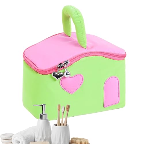 Zunishaone Make-up-Organizer | Schminktasche in Form eines Hauses für Reisen | Tragbarer Toiletten-Organizer für Reisen, Arbeit, Fitnessstudio, Wandern, Pendler, grün, riferimento alla von Zunishaone