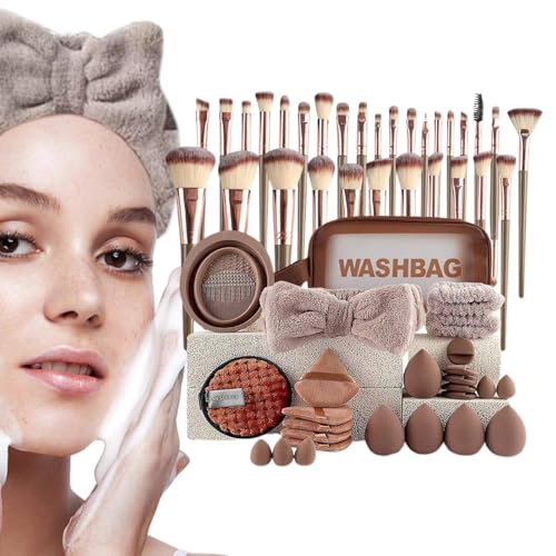 Zunishaone Scept Make-up-Pinsel und, Pinsel und Schwämme | Blush Rouge Applikator Kit 56x - Makeup Tools Set mit Organizer-Tasche für Frauen Mädchen von Zunishaone