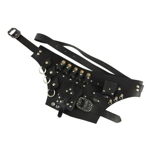 Zunishaone Steampunk-Beutel,Bequemer und tränenflaschengürtel - Verstellbarer Zaubertrankgürtel im Vintage-Stil mit Mehreren Taschen für Akrobatik-Rollenspiele von Zunishaone