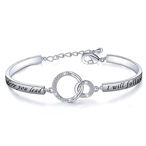 Zuo Bao Armband für Mutter und Tochter, Geschenk für Mädchen mit Aufschrift "Where You Lead I Will Follow", Edelstahl von Zuo Bao
