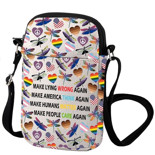 Zuo Bao BLM LGBT Rights Social Justice Inspire Crossbody Bag Antifaschistisches Protestgeschenk LGBTQ Pride Sarkastisch Politisch, Wieder falsch, INCH von Zuo Bao