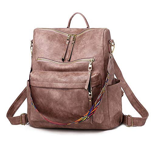 ZuoChen Fashion Damen Schulter-Rucksack Geldbörse PU Leder Casual Satchel Bag, Pink (rose), Einheitsgröße von ZuoChen