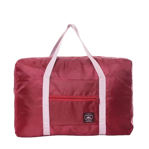 Bolso De Lona De Viaje Plegable Portátil De Gran Capacidad Bolsa De Gimnasia Deportiva, Borgoña, A von ZuoXun