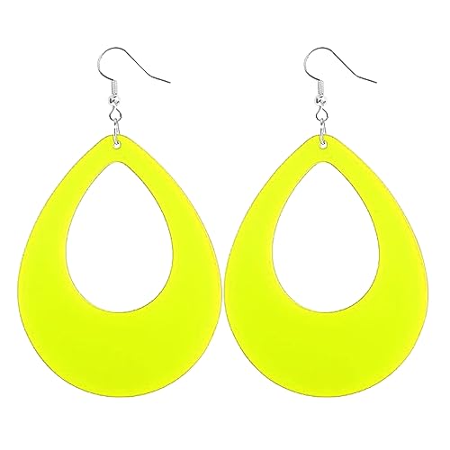 1Pair Mode Minimalistische Haken Ohrringe Vintage Süße Kühle Neons Oval Wassertropfen Ohren Für Frauen Mädchen Party Schmuck Vintage Wassertropfen Ohrringe von Zuoeay