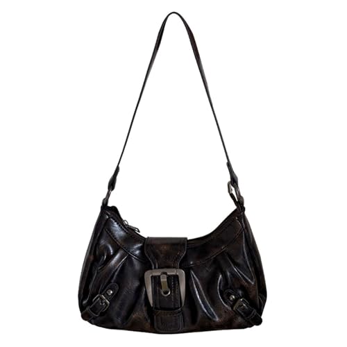 Allzugemachte Achselhöhlenbeutel Für Frauen Handtasche PU Leder Schulter Einkaufen Dating Falten Unterarm Frauen PU Leder Schulter Französische Styles Achselhilfe Handtasche Und Geldbörse von Zuoeay