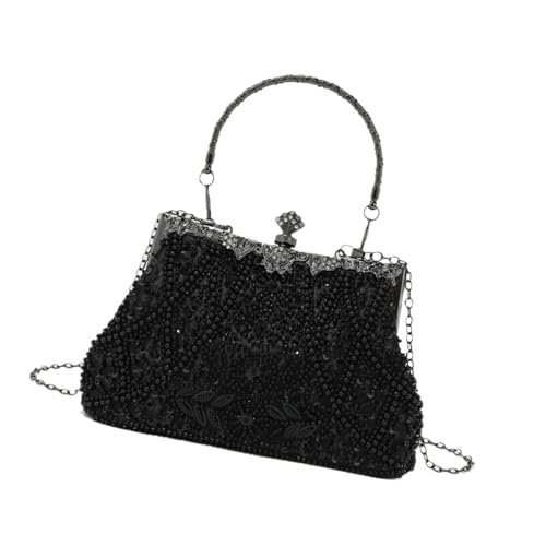 Anspruchsvolle Handgefertigte Perlenbilanz Geldbörse Mit Kiss Abschluss Umhängetasche Handtasche Für Hochzeit Und Galasabendtasche von Zuoeay