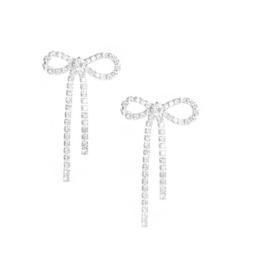 Bowknot Anhänger Ohrringe Rassestones Hochzeit Schmuck Raffinierte Kristallquasten Für Frauen Und Mädchen Gold/Silber Ribbon Ohrringe von Zuoeay