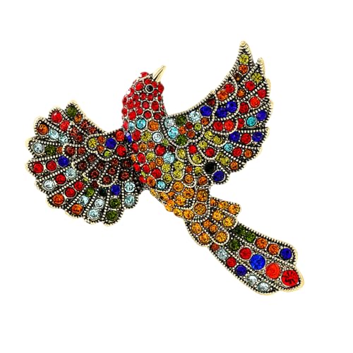 Buntes Kolibri Brosche Große Größe Elegante Strassstiche Bird Badge Kleidung Accessoires Schmuck Für Frauen Mädchen Buntes Vogelstift von Zuoeay
