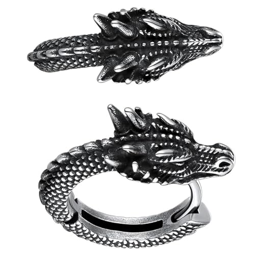 Edelstahl Dragon Hoop Ohrringe Edelstahlohrohrstollen Unisex Schmuck Stilvoll von Zuoeay