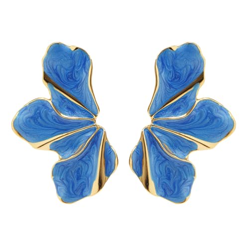 Elegante Blumenohrohrstollen Tropföl Ohrring Frau Geometrische Statement Accessoires Party Schmuck Blumenischen Ohrringe Fashion Metal Ohrringe von Zuoeay